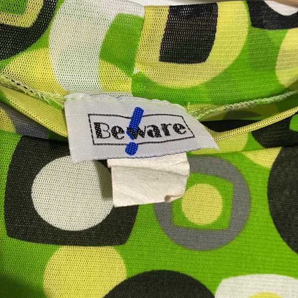 Beware Psychedelic Print Mesh Top - Picture 6 of 6